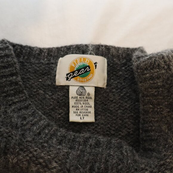 Field Gear Vintage Men's Sweater Winter Ski Theme 100% Wool Size Large Tall Gray - Picture 4 of 7